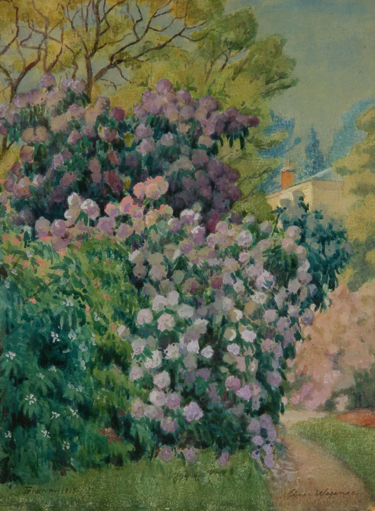 Lili Elbe - Lotto da giardino con arbusti fioriti di Trianon, 1919